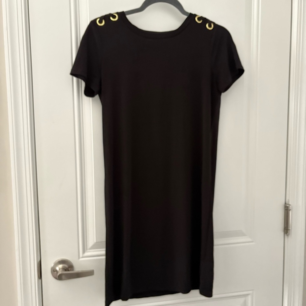 T-Shirt Dress with Lace Up Gold Detailing